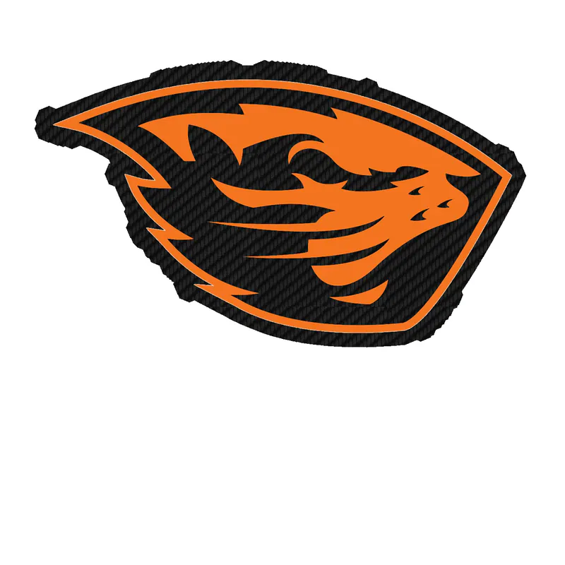 Oregon State Beavers - Image 2 - Carbon Fiber Vinyl Decal - Custom Size