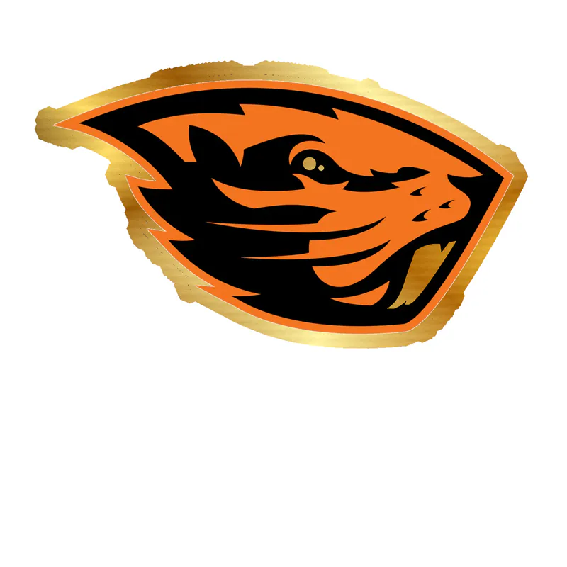 Oregon State Beavers - Image 2 - Gold Chrome Vinyl Decal - Custom Size
