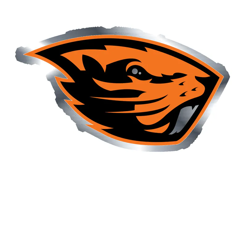 Oregon State Beavers - Image 2 - Silver Chrome Vinyl Decal - Custom Size