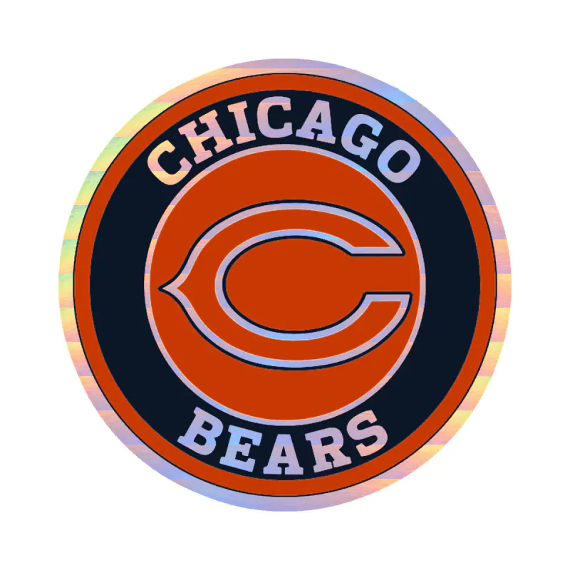 Chicago Bears - Bear Head - Image 17 - Holographic Vinyl Sticker - Custom Size