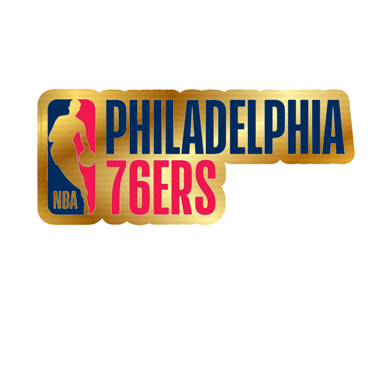 Philadelphia 76ers - Image 5 - Gold Chrome Vinyl Sticker - Custom Size