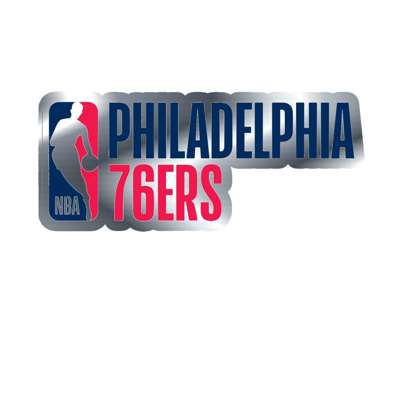 Philadelphia 76ers - Image 5 - Silver Chrome Vinyl Sticker - Custom Size