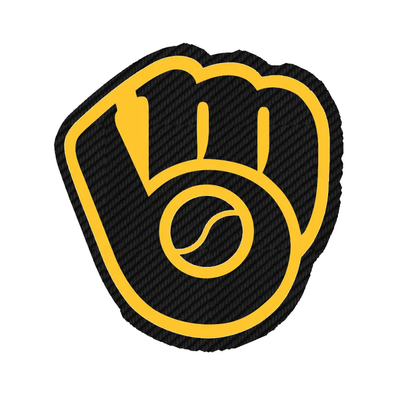 Milwaukee Brewers - Dark Blue Glove - Carbon Fiber Vinyl Sticker - Custom Size