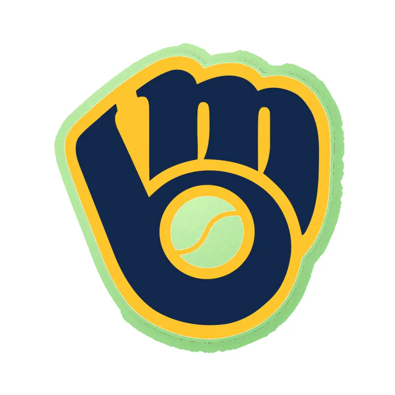 Milwaukee Brewers - Dark Blue Glove - Glow in the Dark Vinyl Sticker - Custom Size