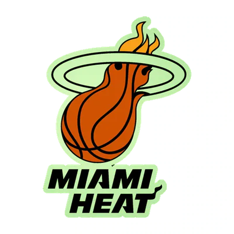 Miami Heat - Image 1 - Glow in the Dark Vinyl Sticker - Custom Size