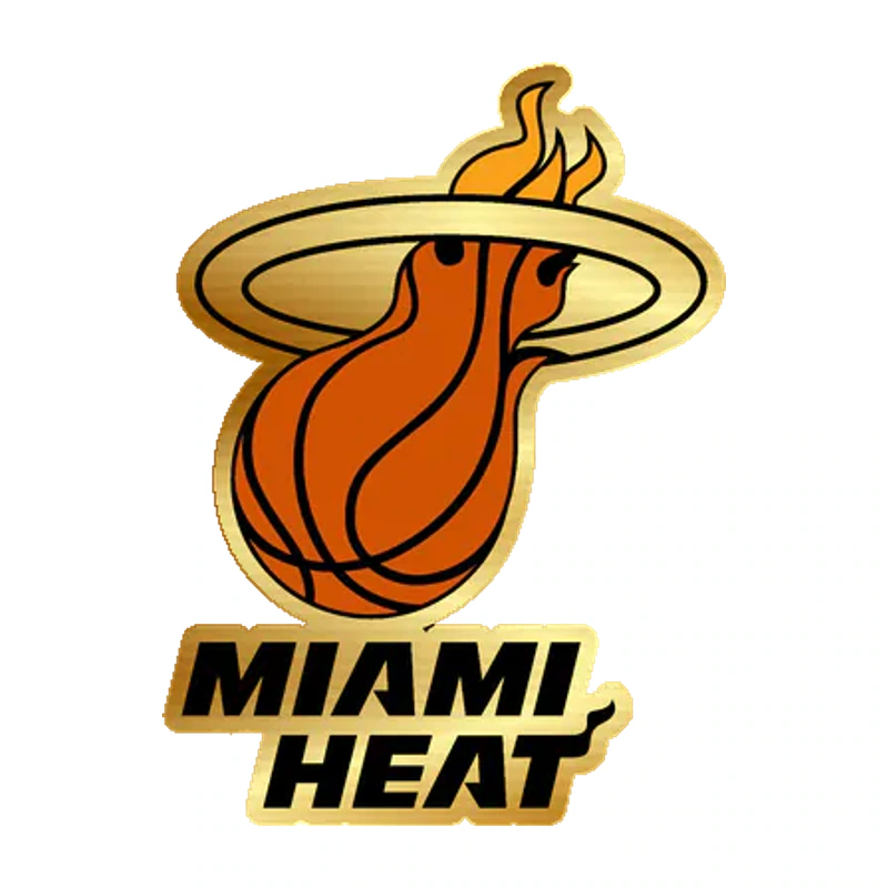 Miami Heat - Image 1 - Gold Chrome Vinyl Sticker - Custom Size