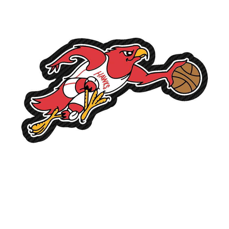 Atlanta Hawks - Hawk Dribbling - Carbon Fiber Vinyl Sticker - Custom Size