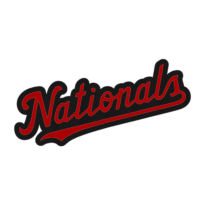 Washington Nationals - Nationals Cursive - Carbon Fiber Vinyl Sticker - Custom Size