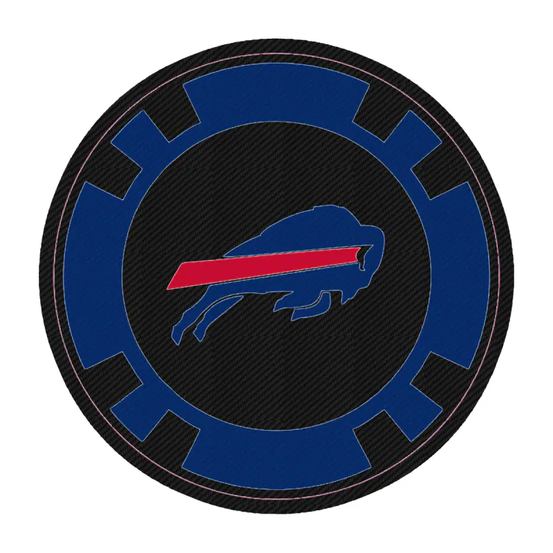 Buffalo Bills - Poker Chip - Carbon Fiber Vinyl Sticker - Custom Size