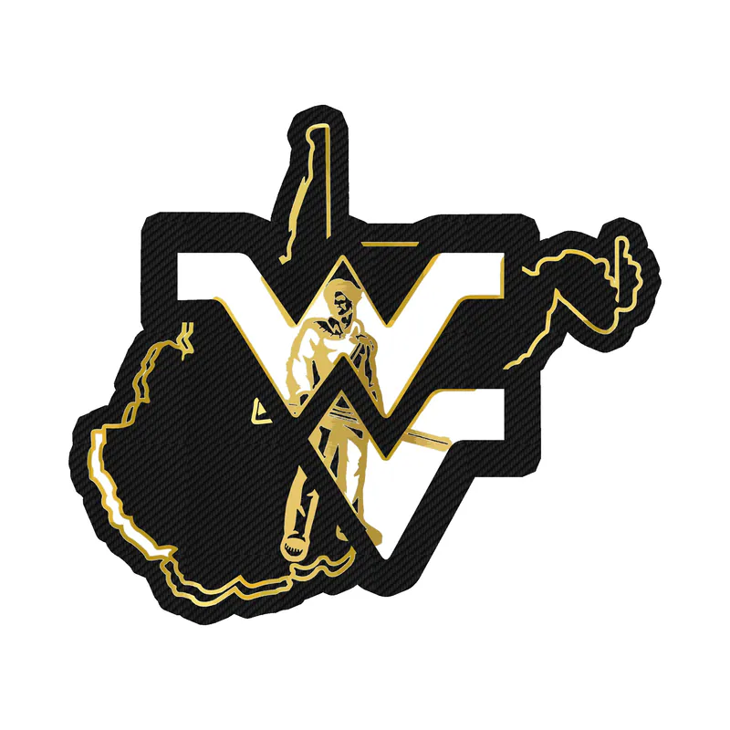 West Virginia Mountaineers - Image 2 - Carbon Fiber Vinyl Decal - Custom Size