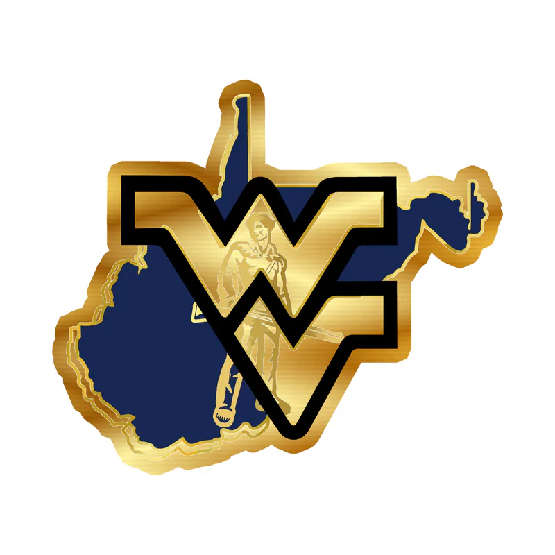West Virginia Mountaineers - Image 2 - Gold Chrome Vinyl Decal - Custom Size