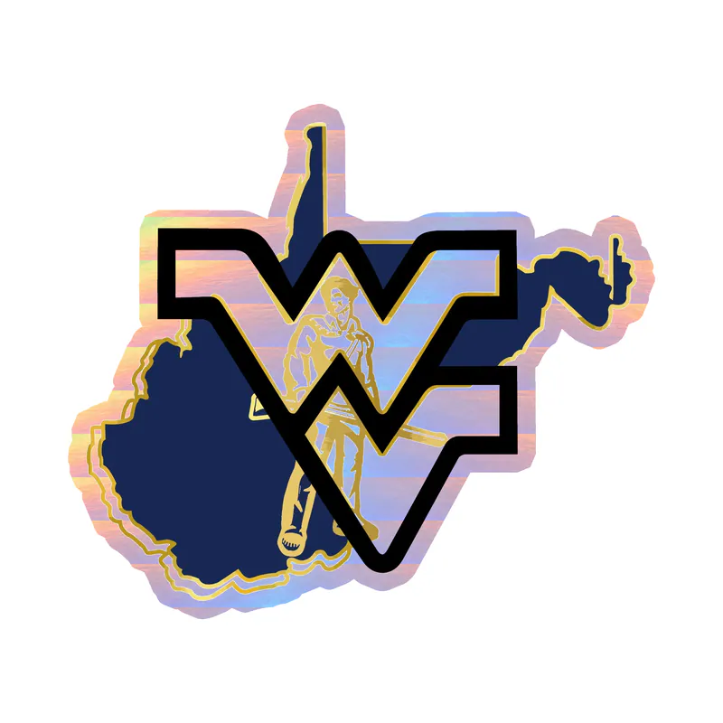 West Virginia Mountaineers - Image 2 - Holographic Vinyl Decal - Custom Size