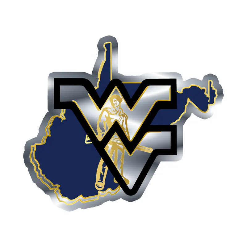 West Virginia Mountaineers - Image 2 - Silver Chrome Vinyl Decal - Custom Size