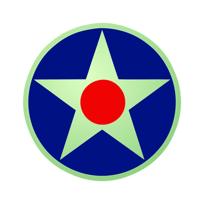 US Army Air Corps Roundel Glow in the Dark Vinyl Decal