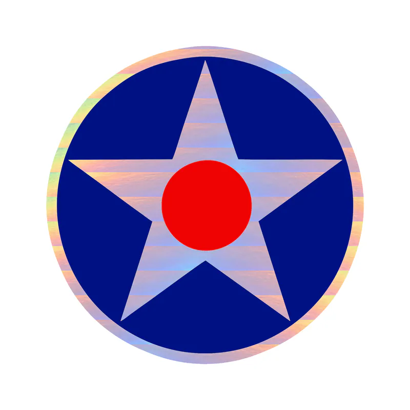 US Army Air Corps Roundel Holographic Vinyl Decal