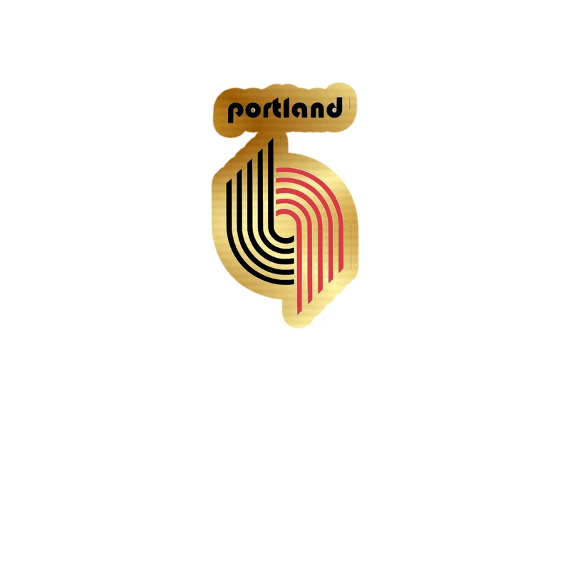 Portland Trail Blazers - Image 5 - Gold Chrome Vinyl Sticker - Custom Size