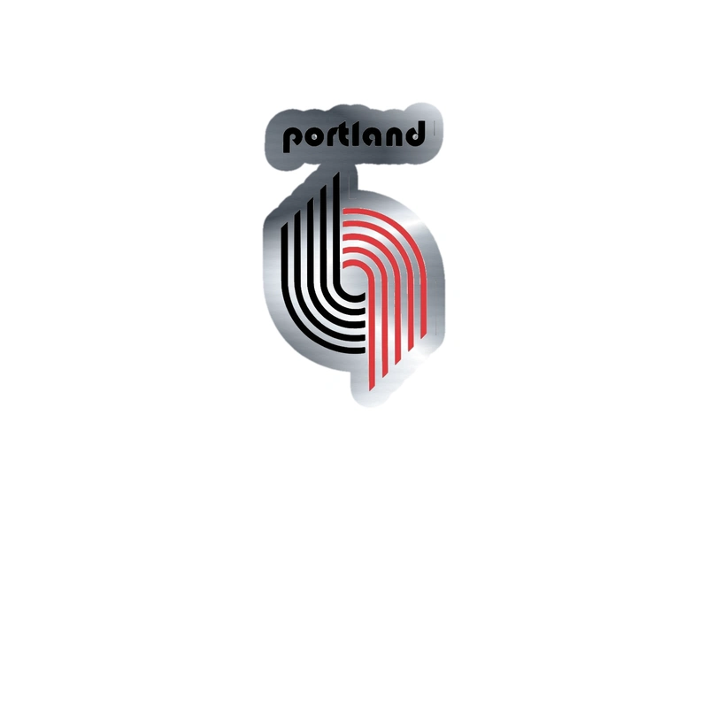 Portland Trail Blazers - Image 5 - Silver Chrome Vinyl Sticker - Custom Size