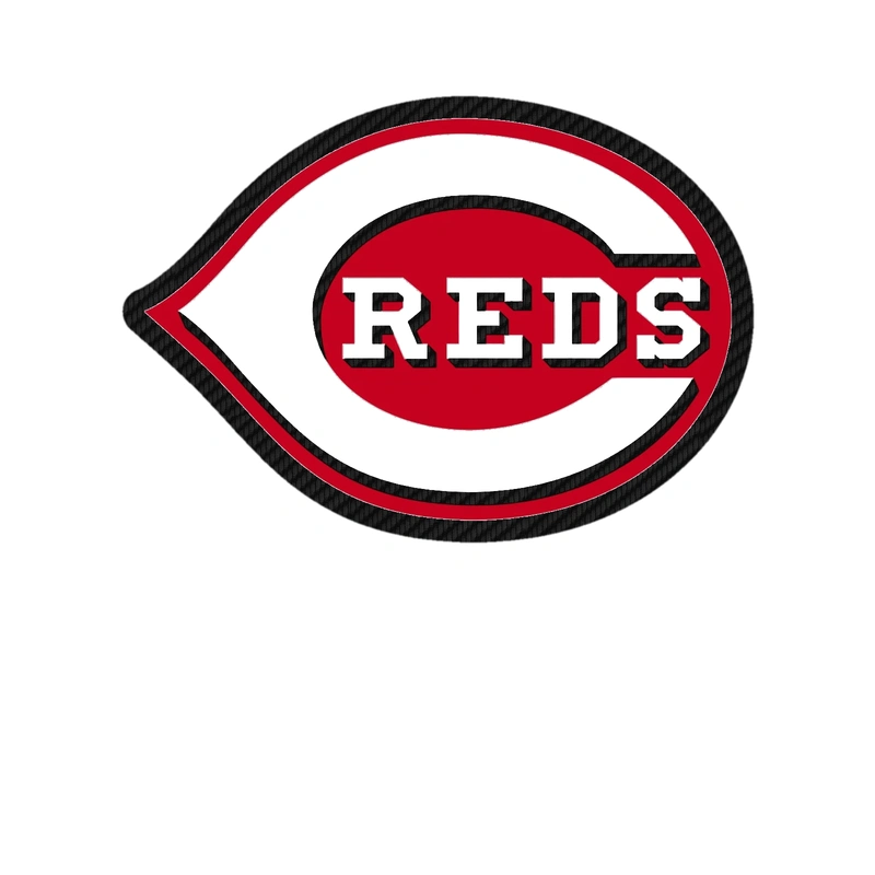 Cincinnati Reds - White C With Reds - Carbon Fiber Vinyl Sticker - Custom Size