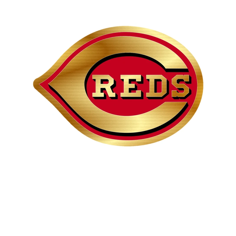 Cincinnati Reds - White C With Reds - Gold Chrome Vinyl Sticker - Custom Size