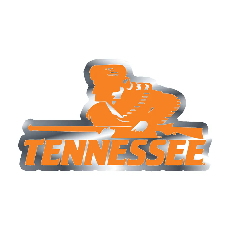 Tennessee Volunteers - Image 5 - Silver Chrome Vinyl Decal - Custom Size