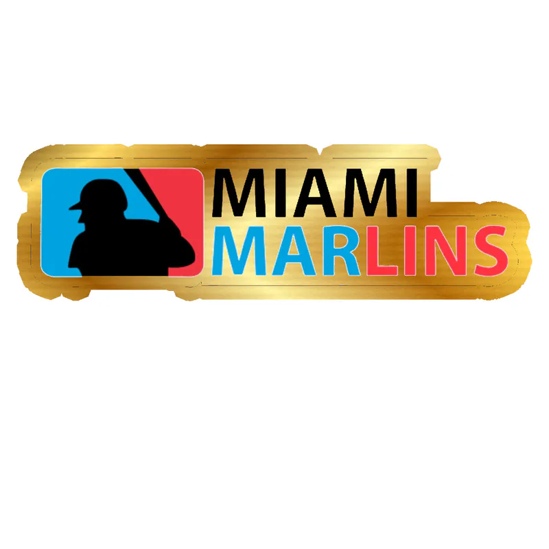Miami Marlins - MLB Logo - Gold Chrome Vinyl Sticker - Custom Size