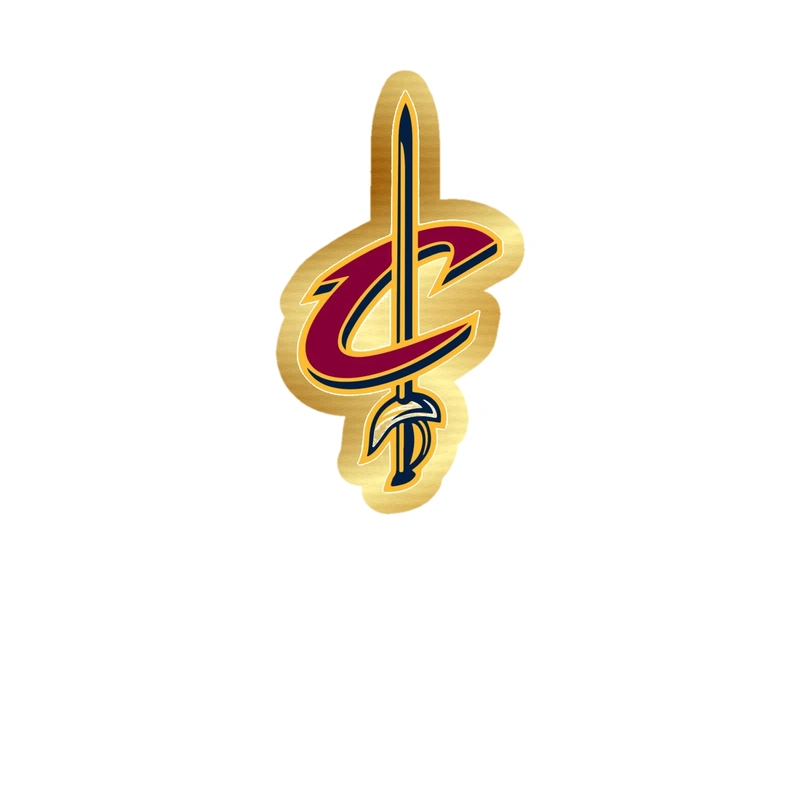 Cleveland Cavaliers - C With Sword - Gold Chrome Vinyl Sticker - Custom Size