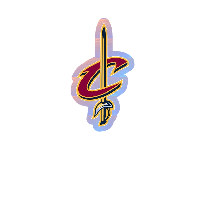 Cleveland Cavaliers - C With Sword - Holographic Vinyl Sticker - Custom Size