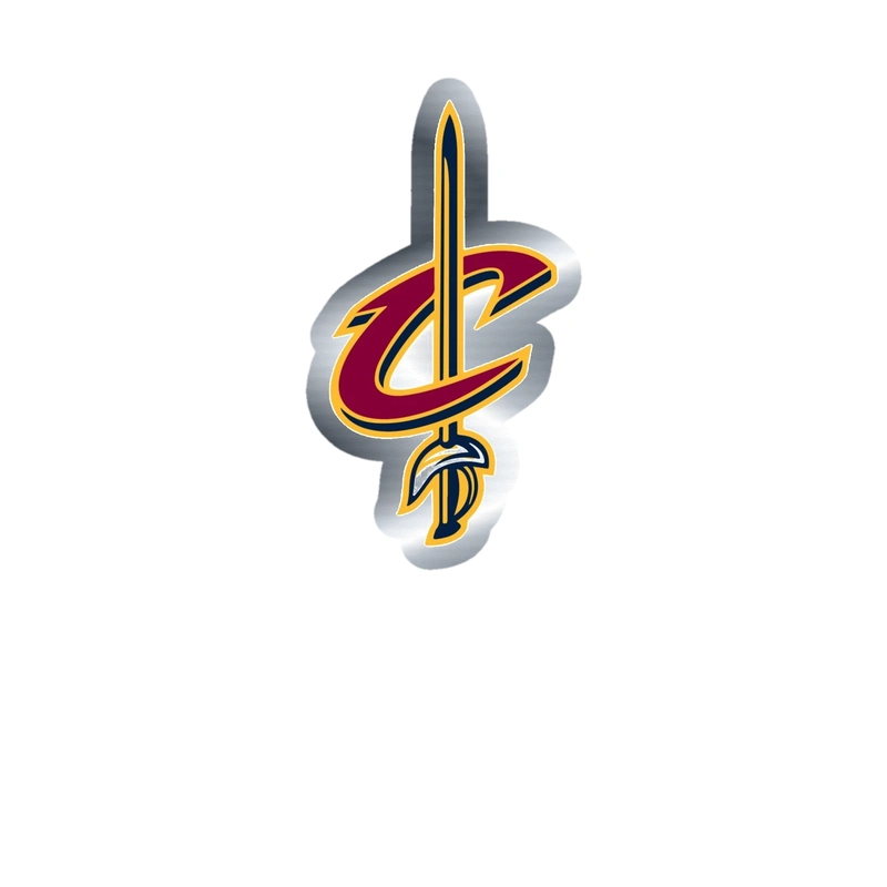 Cleveland Cavaliers - C With Sword - Silver Chrome Vinyl Sticker - Custom Size