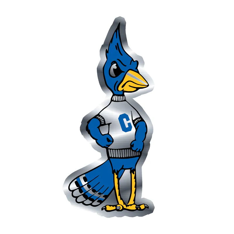 Creighton Blue Jays- Bird- Silver Chrome Vinyl Decal - Custom Size