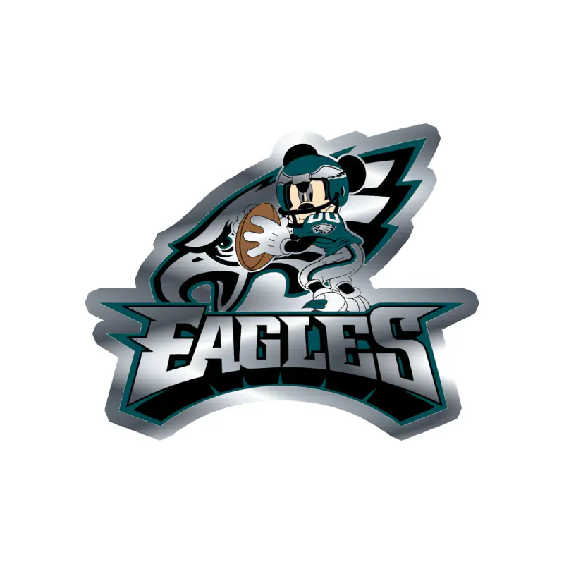 Philadelphia Eagles - Image 1 - Silver Chrome Vinyl Sticker - Custom Size