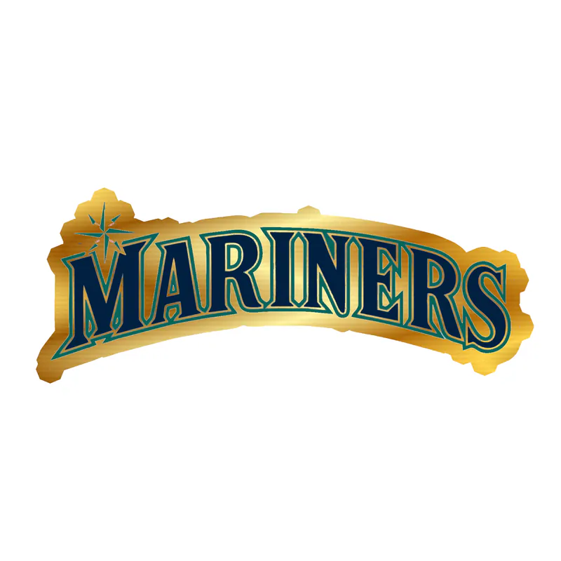 Seattle Mariners - Name - Gold Chrome Vinyl Sticker - Custom Size