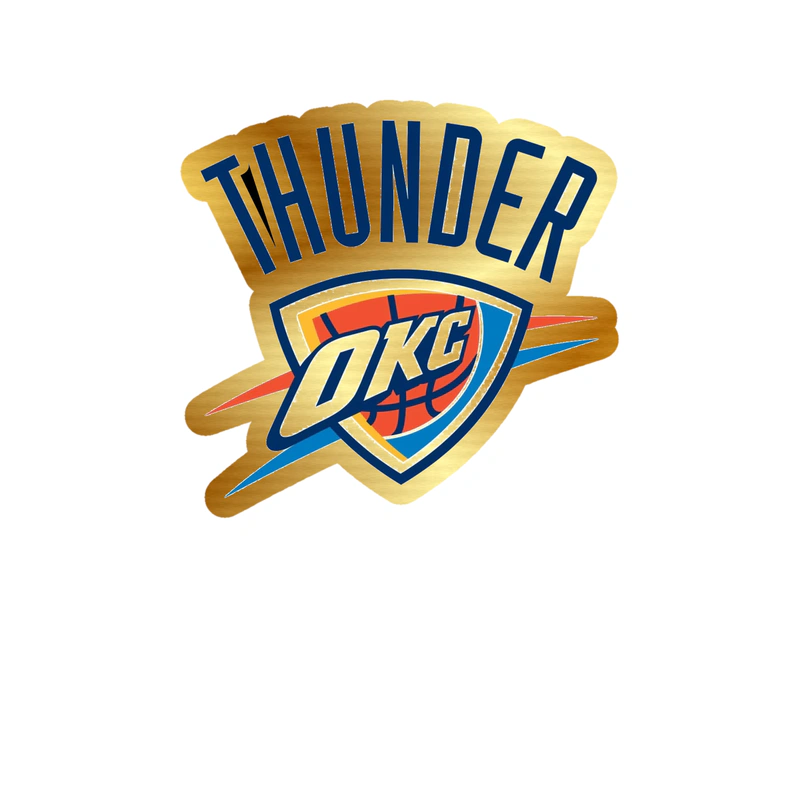Oklahoma City Thunder - Image 6 - Gold Chrome Vinyl Sticker - Custom Size