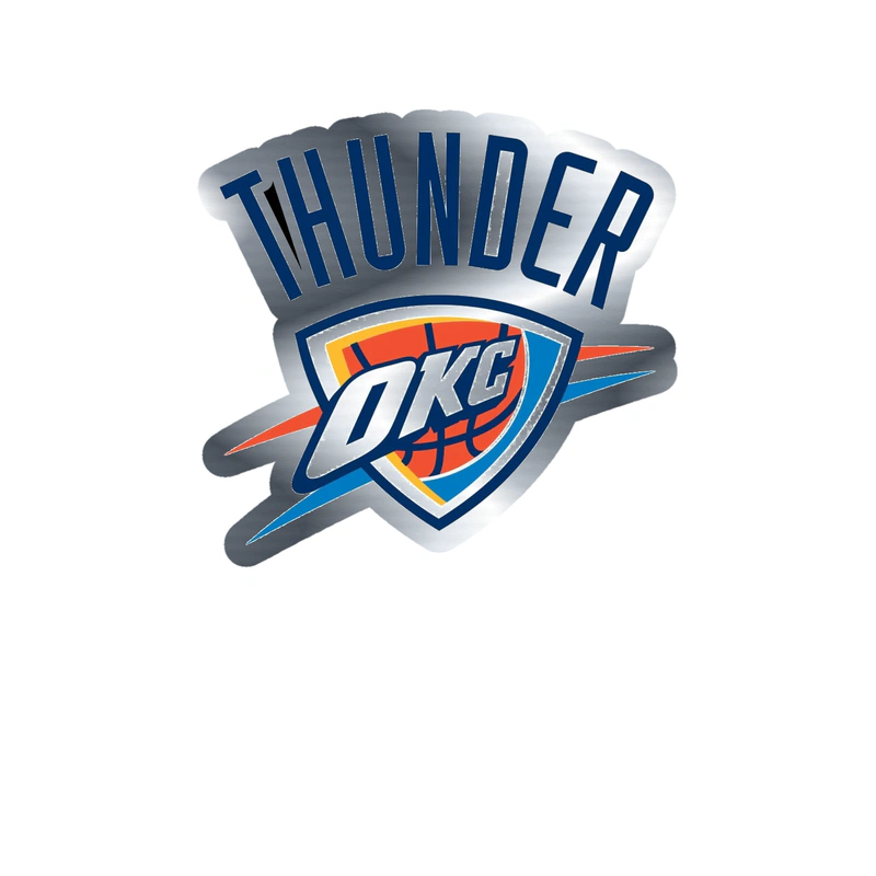 Oklahoma City Thunder - Image 6 - Silver Chrome Vinyl Sticker - Custom Size