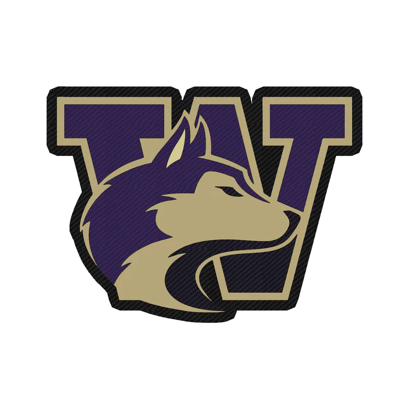 Washington Huskies - Image 2 - Carbon Fiber Vinyl Decal - Custom Size