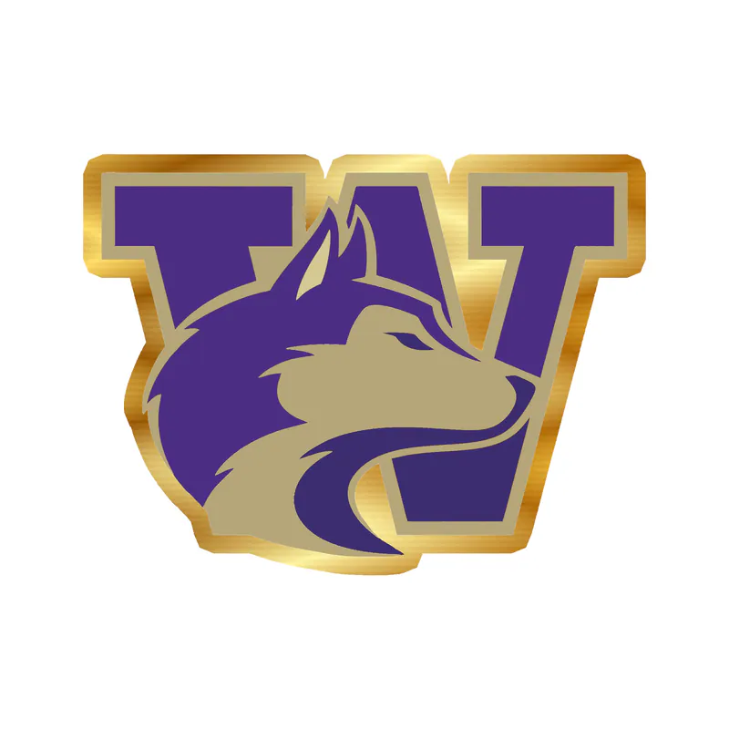 Washington Huskies - Image 2 - Gold Chrome Vinyl Decal - Custom Size