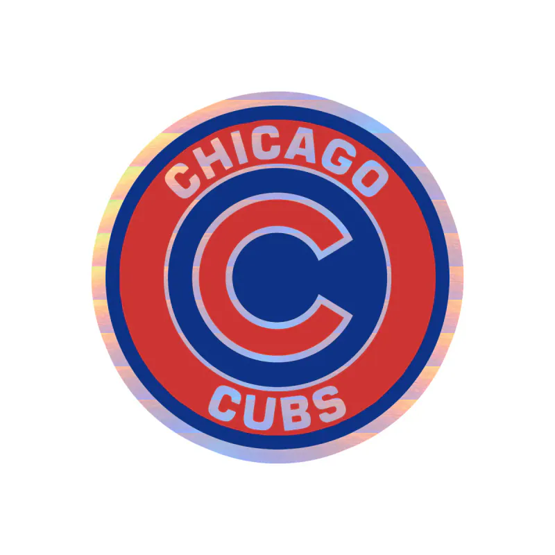 Chicago Cubs - Red And Blue Circle - Holographic Vinyl Sticker - Custom Size