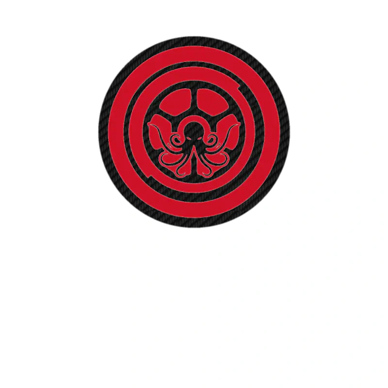 Detroit Red Wings - Circle With Octopus - Carbon Fiber Vinyl Sticker - Custom Size