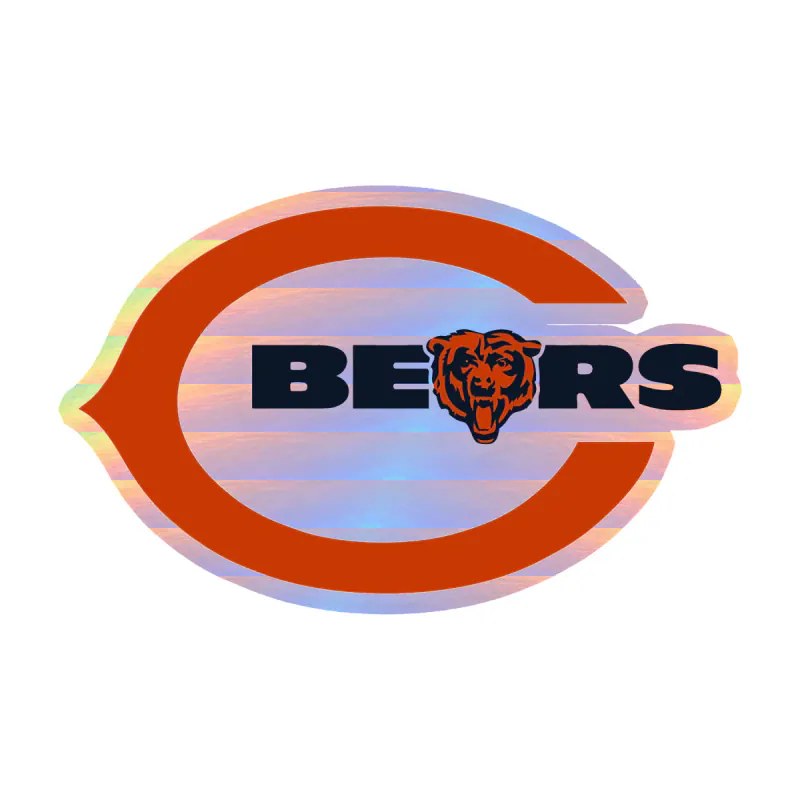 Chicago Bears - Bear Head - Image 20 - Holographic Vinyl Sticker - Custom Size