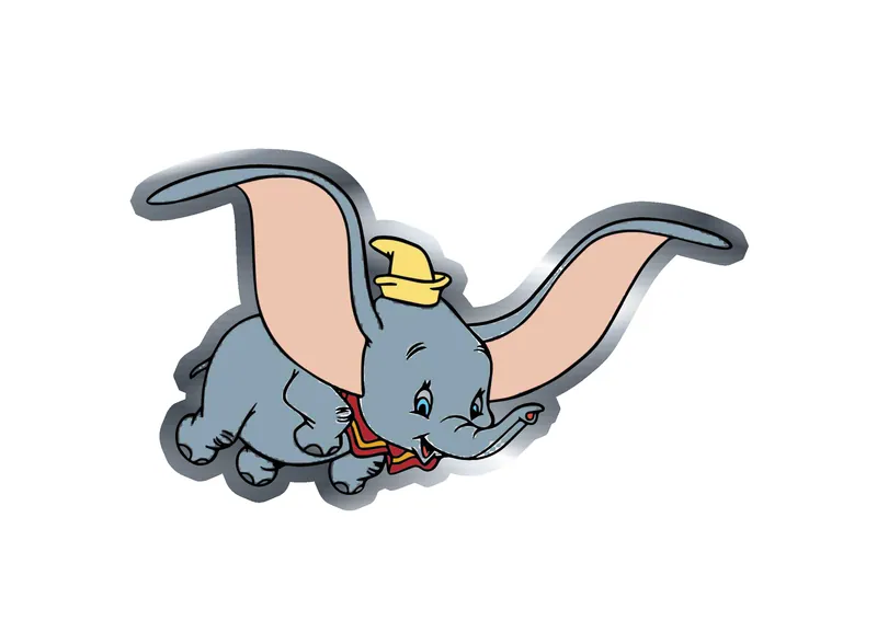 Dumbo Silver Chrome Vinyl Sticker - Custom Size