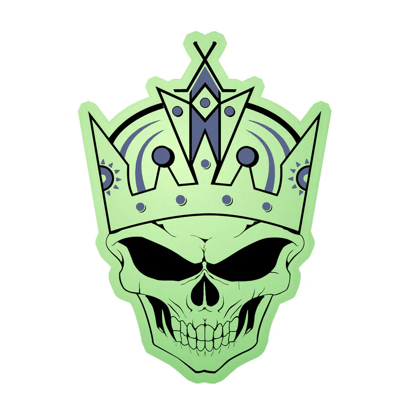 Los Angeles Kings - Skull - Glow in the Dark Vinyl Sticker - Custom Size