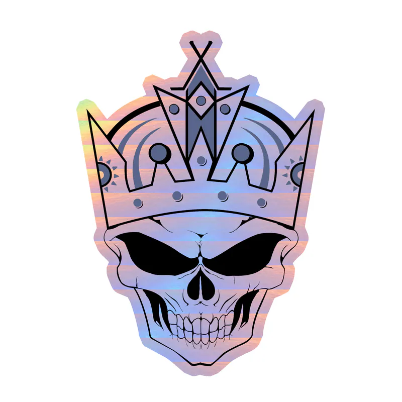 Los Angeles Kings - Skull - Holographic Vinyl Sticker - Custom Size