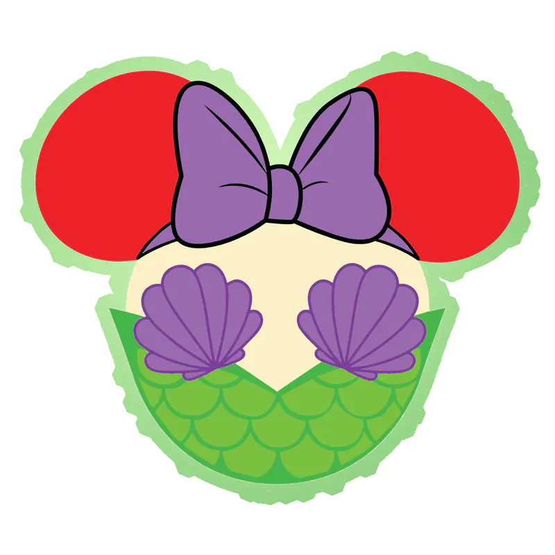 Ariel Minnie Glow in the Dark Vinyl Sticker - Custom Size