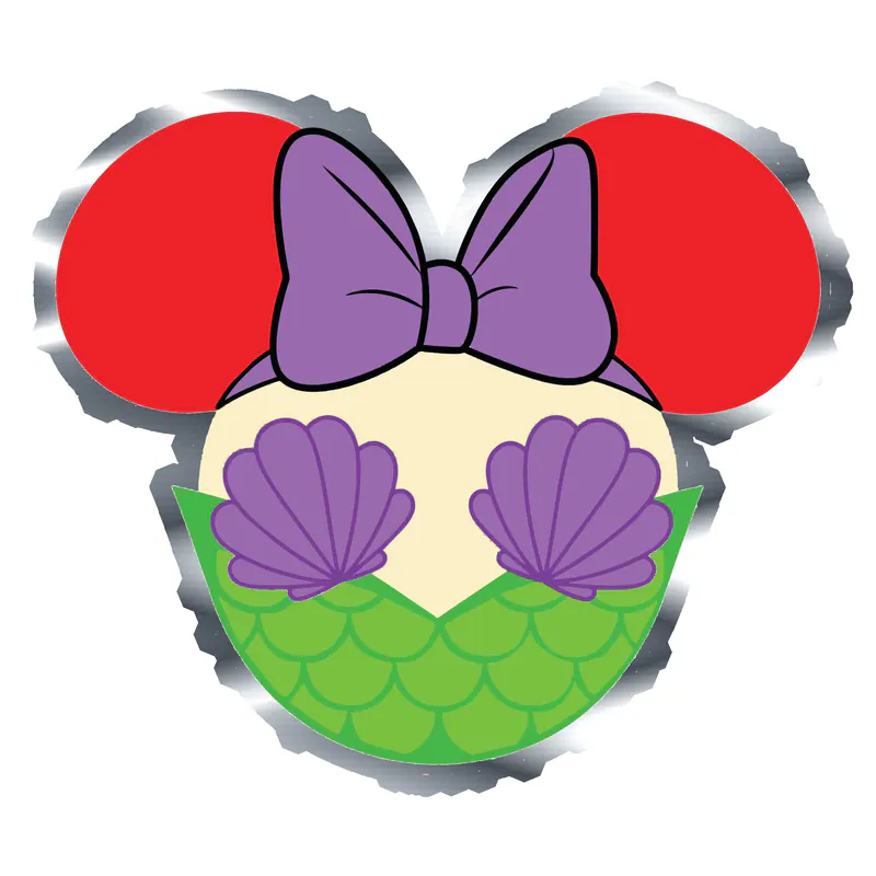 Ariel Minnie Silver Chrome Vinyl Sticker - Custom Size