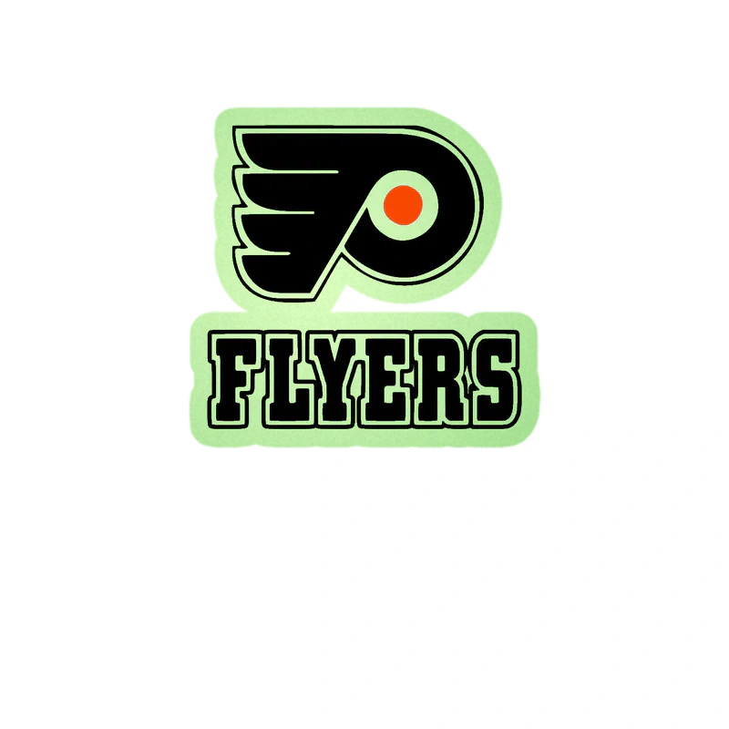 Philadelphia Flyers - P With Wings And Flyers - Glow in the Dark Vinyl Sticker - Custom Size