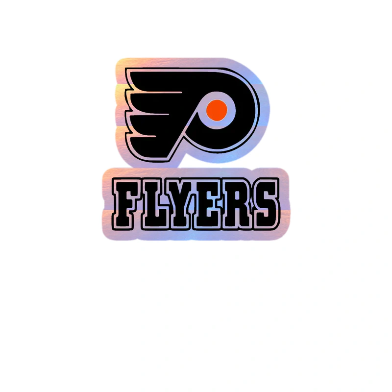 Philadelphia Flyers - P With Wings And Flyers - Holographic Vinyl Sticker - Custom Size