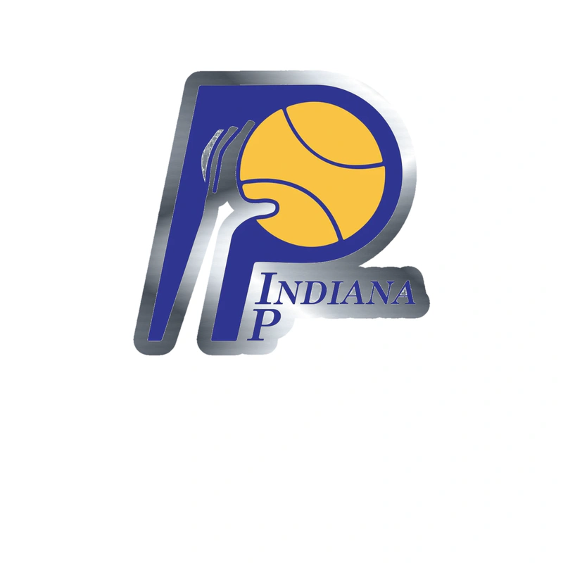 Indiana Pacers - Image 2 - Silver Chrome Vinyl Sticker - Custom Size