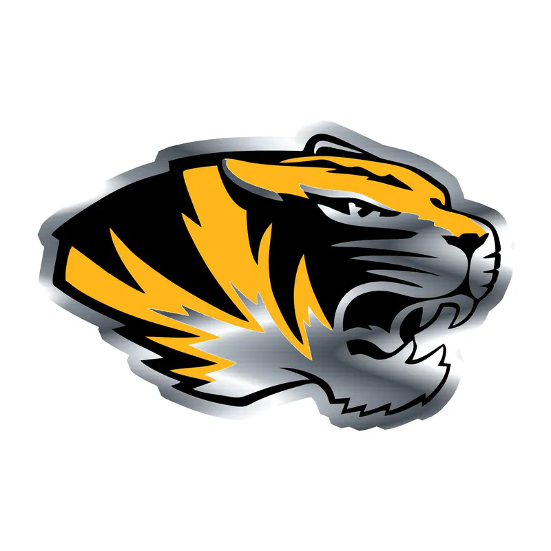 Missouri Tigers - Image 1 - Silver Chrome Vinyl Decal - Custom Size
