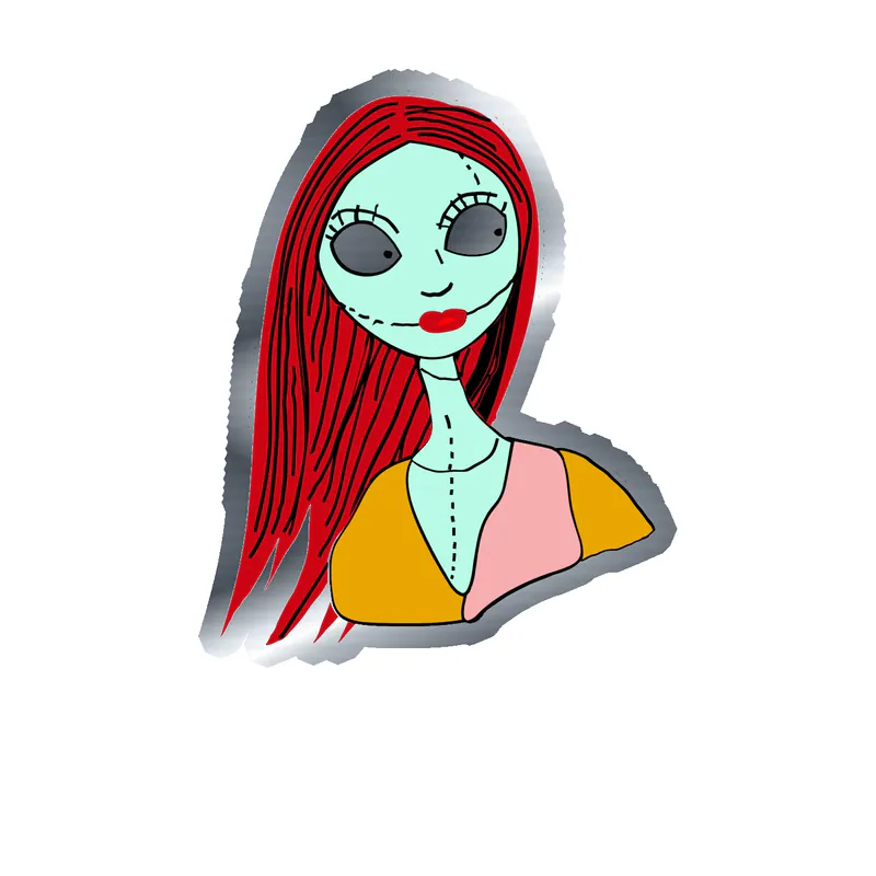 Nightmare Before Christmas Silver Chrome Vinyl Sticker - Custom Size
