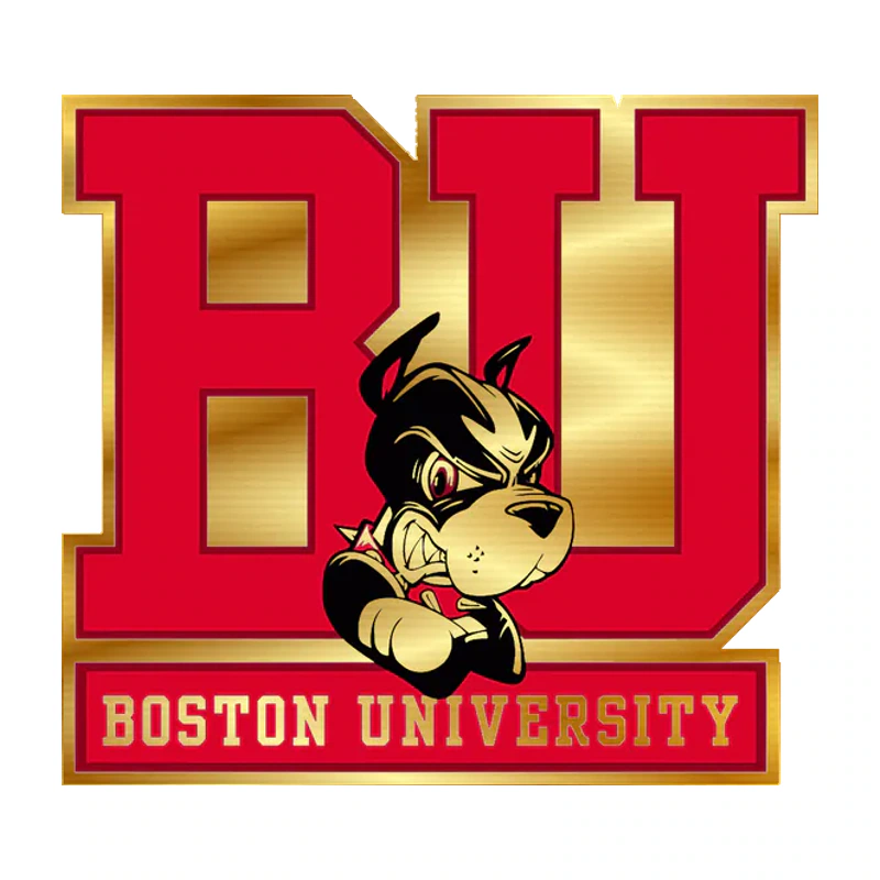 Boston University Terriers Gold Chrome Vinyl Decal - Custom Size