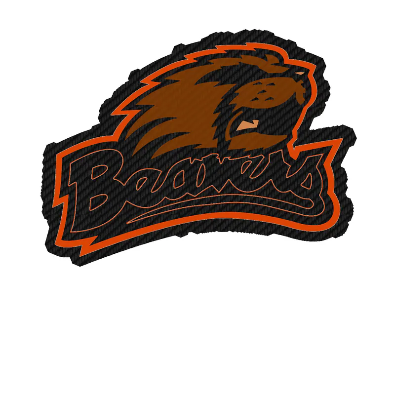 Oregon State Beavers - Image 1 - Carbon Fiber Vinyl Decal - Custom Size